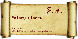 Polony Albert névjegykártya