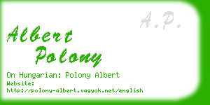 albert polony business card